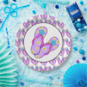 パープルビーチフリップフロップパーティー紙プレート ペーパープレート (パーティー)