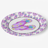 パープルビーチフリップフロップパーティー紙プレート ペーパープレート (アングル)