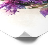 パープルビーバームフラワーアートプリントポスター ポスター (角)