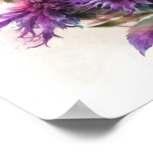 パープルビーバームフラワーアートプリントポスター ポスター (角)