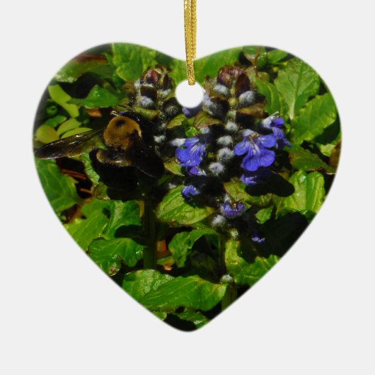 パープルビーバーム&のまわりに セラミックオーナメント (正面)