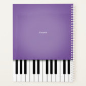 パープルピアノ音楽キーボカスタマイズード プランナー手帳 (裏面)