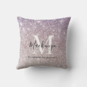 パープルピガーリーンクグラデーショングリッターモノグラム名 クッション (裏面)