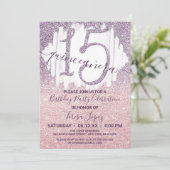 パープルピガーリーンクフェイクグリッターキンセアニグラデーションラ 招待状 (スタンド正面)