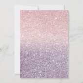 パープルピガーリーンクフェイクグリッターキンセアニグラデーションラ 招待状 (裏面)