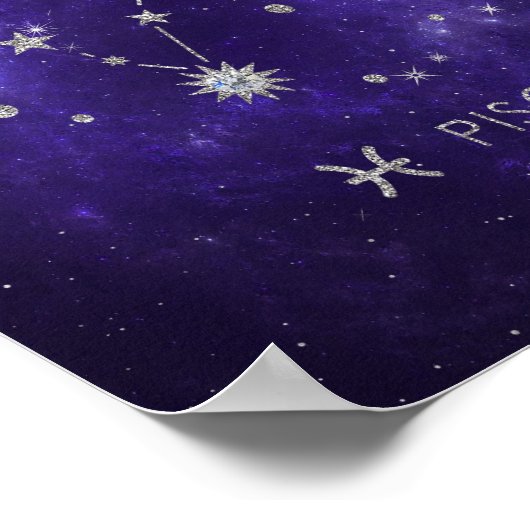 パープルピセス〔占星術の〕十二宮図 |宇宙占星術占星術 ポスター (角)