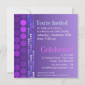 パープルピファンキーンクパーティー誕生日招待状 招待状 (裏面)