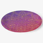 パープルピンクと金ゴールドアラビアンナイト紙プレート ペーパープレート (アングル)