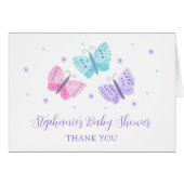 パープルピンクのアクアバタフライ赤ちゃんシャワーありがとう (正面横)