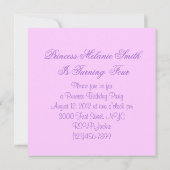 パープルピンクのチュチュプリンセス誕生日パーティー招待状 招待状 (裏面)