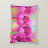 パープルピンクのチューリップのアクセント絵画枕 – s アクセントクッション (裏面(縦))