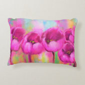 パープルピンクのチューリップのアクセント絵画枕 – s アクセントクッション (裏面)