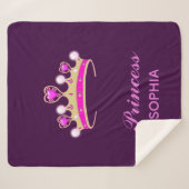 パープルピンクのティアラ王女の名前 シェルパブランケット (正面(横))