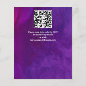 パープルピンクのバラエレガントスの予算の結婚式の招待 (裏面)