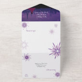 パープルピンクのパリ花火のキンセアニエラ オールインワン招待状 (外側)