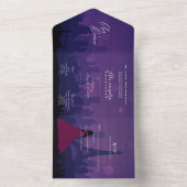 パープルピンクのパリ花火のキンセアニエラ オールインワン招待状 (内側)