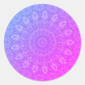 パープルピンクのビーズdoiliesクラシックラウンドステッカー ラウンドシール (正面)