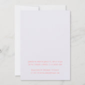 パープルピンクのフローラ赤ちゃんシャワーsipと参照 招待状 (裏面)