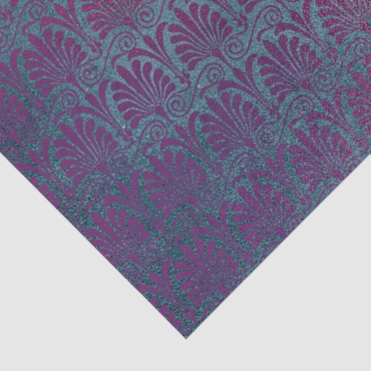 パープルピンクのメタリックアールデコファンの切り離し 薄葉紙 (詳細)