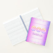 パープルピンクのレインボードーナツはっきりしたモダングリッター ノートブック (内部)