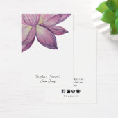 パープルピンクのロータスイヤリングディスプレイカード (デスク)