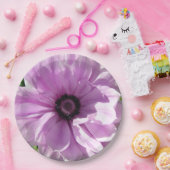 パープルピンクの写真 フラワーパターン紙パーティプレート ペーパープレート (パーティー)