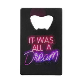 パープルピンクの単語文字アートそれは夢のサインだった クレジットカード栓抜き