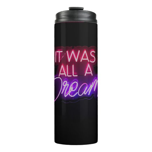 パープルピンクの単語文字アートそれは夢のサインだった タンブラー (正面)