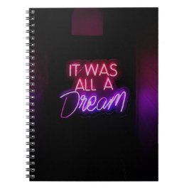 パープルピンクの単語文字アートそれは夢のサインだった ノートブック