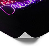 パープルピンクの単語文字アートそれは夢のサインだった ポスター (角)