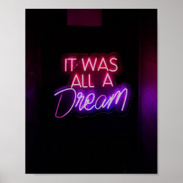 パープルピンクの単語文字アートそれは夢のサインだった ポスター