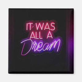 パープルピンクの単語文字アートそれは夢のサインだった マグネット