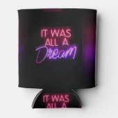 パープルピンクの単語文字アートそれは夢のサインだった 缶クーラー (正面)