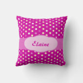 パープルピンクの女の子の名前水玉模様枕 クッション (裏面)