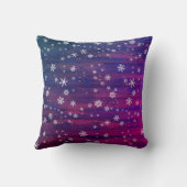 パープルピンクの木素朴のスノーフレーククリスマス クッション (裏面)