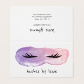 パープルピンクの水の色ラッシュアーティストアフターケア 名刺 (外部フラット)