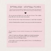 パープルピンクの水の色ラッシュアーティストアフターケア 名刺 (内部フラット)