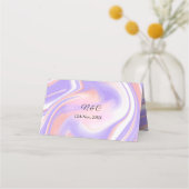 パープルピンクの水の色絵を描の手のカスタム プレイスカード (裏面)