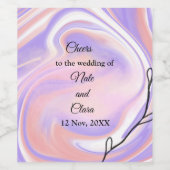 パープルピンクの水の色絵を描の手のカスタム ワインラベル (シングルラベル)