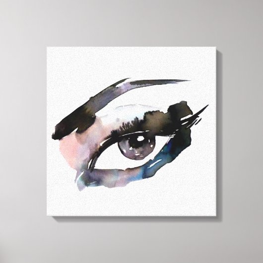 パープルピンクの水色の目まぶしメイクアップブランディング キャンバスプリント (正面)