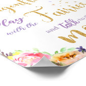 パープルピンクの花の妖精の壁飾り ポスター (角)