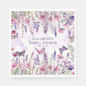 パープルピンクの蝶と野の花の花 スタンダードランチョンナプキン (正面)