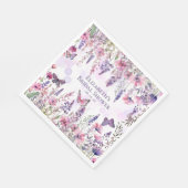 パープルピンクの蝶と野の花の花 スタンダードランチョンナプキン (角)