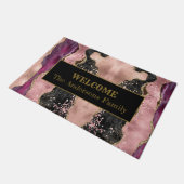 パープルピンクアジェパーソナライズされたト ドアマット (アングル)