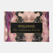 パープルピンクアジェパーソナライズされたト ドアマット (正面)