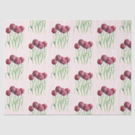 パープルピンクアリウムフラワーウォーターイラストレーション 薄葉紙