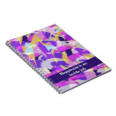 パープルピンクイエローブルーモダンやる気を起こさせる引用文 ノートブック (右側)