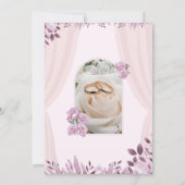 パープルピンクイラストレーションフローラ結婚式招待状 招待状 (裏面)