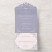 パープルピンクエレガントオールインワン結婚式招待状 オールインワン招待状 (内側)