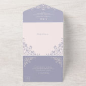 パープルピンクエレガントオールインワン結婚式招待状 オールインワン招待状 (外側)